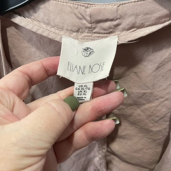 Elaine Rose blush color open front tencel cardigan with zipper pockets size XL - Picture 4 of 8